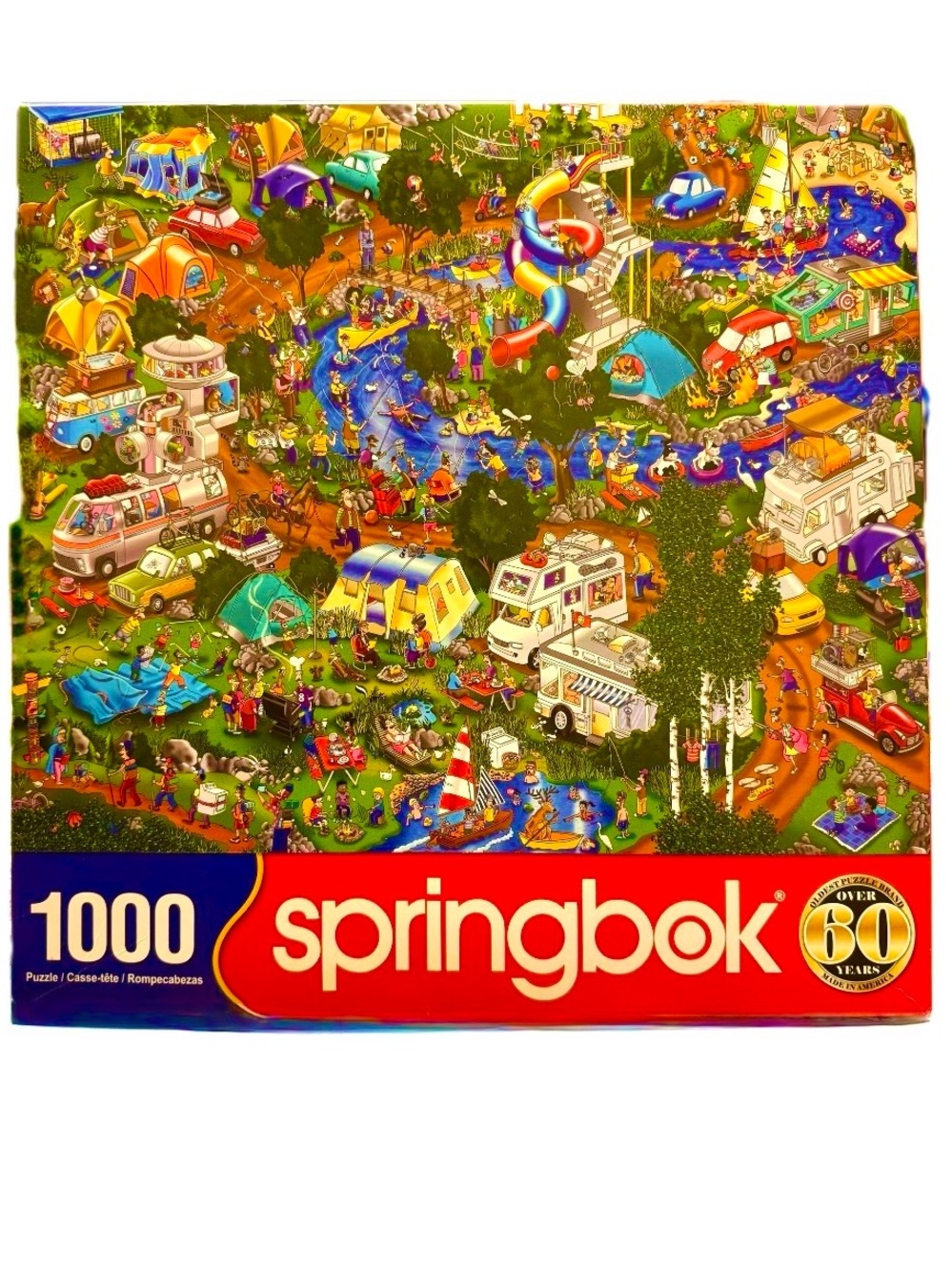 Springbok 1000 Pc Jigsaw Puzzle “Camping World” by Steve Skelton